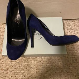 Practically new Jessica Simpson heels. Size 8.5m Sapphire color, suede material